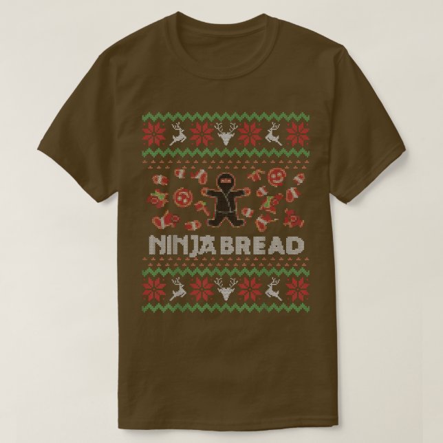 Navidades feos suéter Ninja Bread Gingerbre (Diseño del anverso)