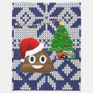 navidades feos suéter poop manta de emoji
