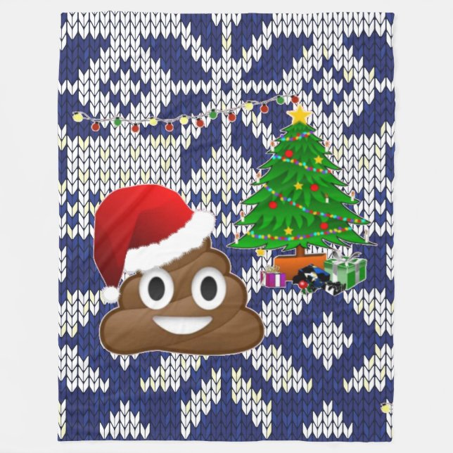 navidades feos suéter poop manta de emoji (Anverso)