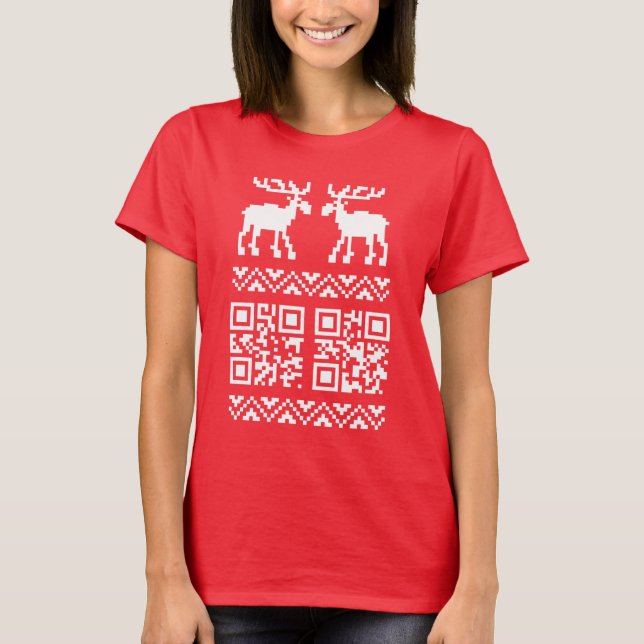 Navidades feos suéter QR Código Feliz Año Nuevo! (Anverso)