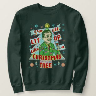 Navidades feos suéter retro bebebedor hombre