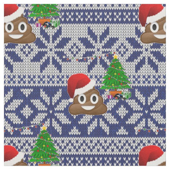 navidades feos suéter tela de emoji (De cerca)