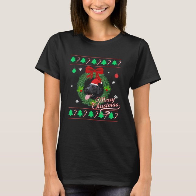 Navidades feos Sweater Black Lab Puppy Graphic (Anverso)