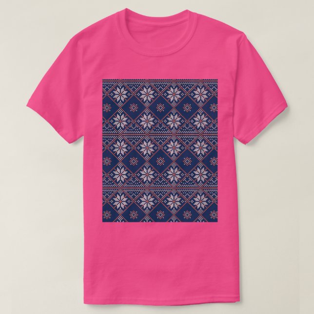 Navidades feos Sweater Blue Knitth Pattern Graph (Diseño del anverso)