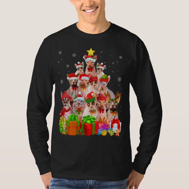 Navidades feos Sweater Cat Sphynx Funny Cat X (Anverso)