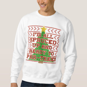 Navidades feos Sweater Cross Stitch Sprucup Pun