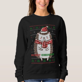 Navidades feos Sweater Cute Hedgehog Santa