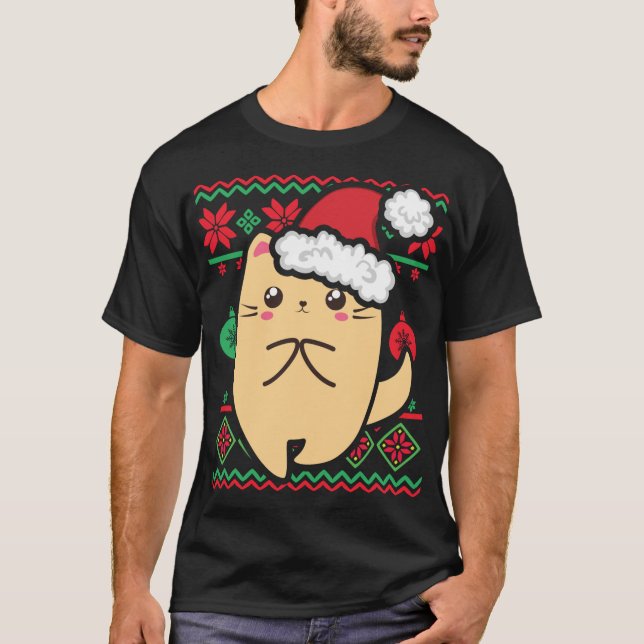 Navidades feos Sweater Cute Kawaii Anime Chibi Shy (Anverso)