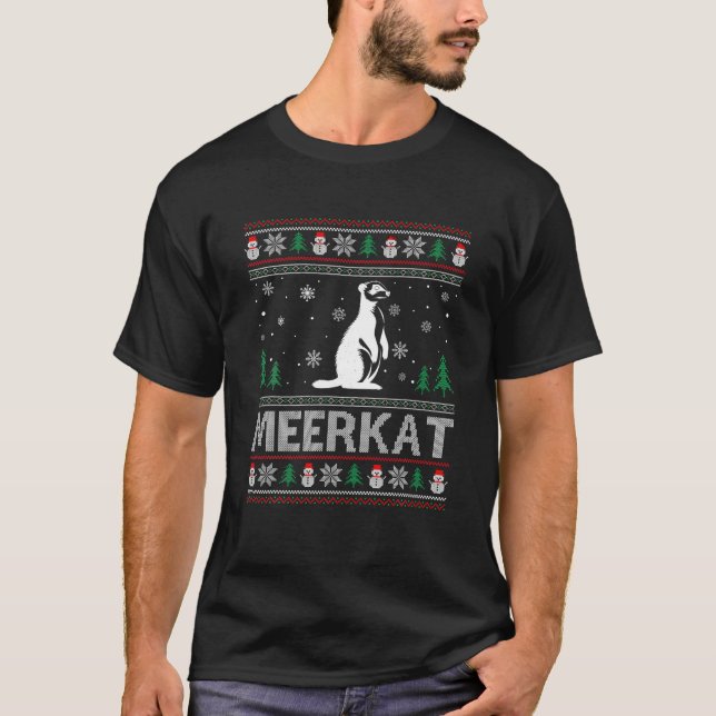 Navidades feos Sweater Design Funny Meerkat Ugly X (Anverso)