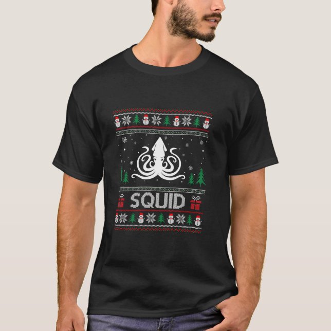 Navidades feos Sweater Design Funny Squid Ugly Xma (Anverso)