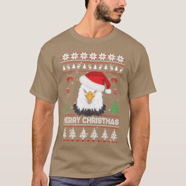 Navidades feos Sweater Eagle Santa Merry Christmas (Anverso)