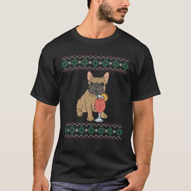 Navidades feos Sweater Frenchie Bulldog francés Pe (Anverso)