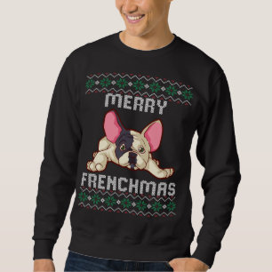 Navidades feos Sweater Merry Frenchmas Toro francé