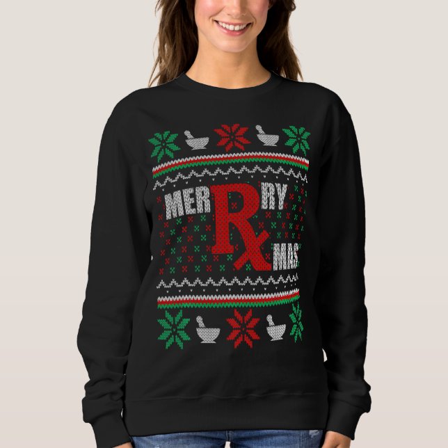 Navidades feos Sweater Pharmacy Tech Merry Xmas Ph (Anverso)