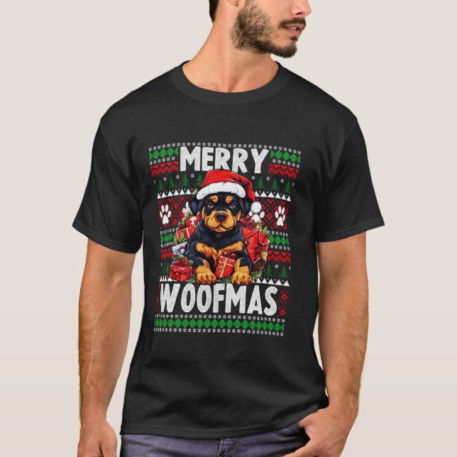 Navidades feos Sweater Rottweiler Dog Dog Christma (Anverso)