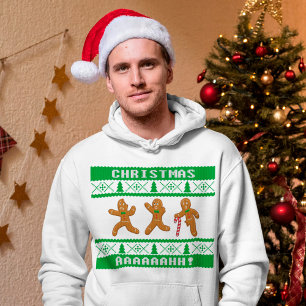 Navidades feos Sweater Sasued Gingerbreadmen Green