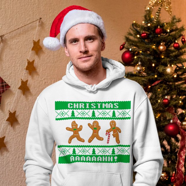 Navidades feos Sweater Sasued Gingerbreadmen Green (Subido por el creador)