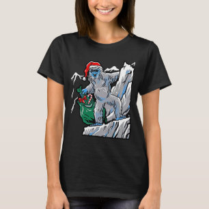 Navidades feos Sweater Yeti Santa Y Mountain