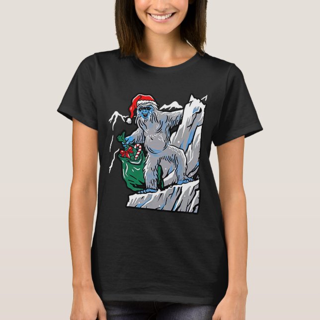 Navidades feos Sweater Yeti Santa Y Mountain (Anverso)