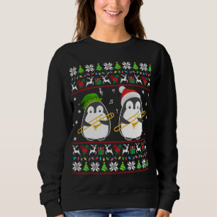 Navidades feos trombónicos suéter Elf Santa Pengui