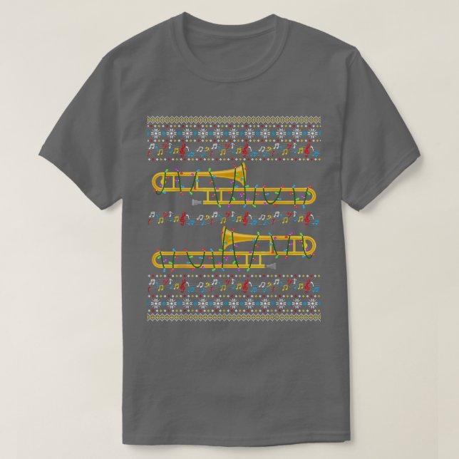 Navidades feos trombónicos suéter Navidades luces  (Diseño del anverso)