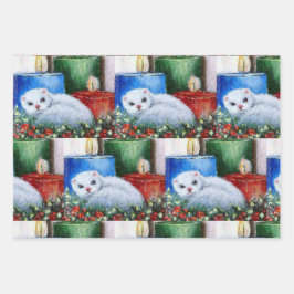 Navidades Ferret Wraping papel de arte original