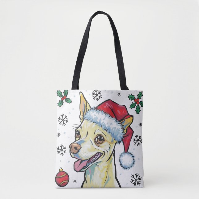Navidades festejan la bolsa de Santa Dog Chihuahua (Anverso)