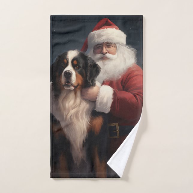Navidades festivos Bernese Mountain Dog Santa Clau (Toalla de mano)