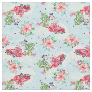 Navidades festivos Camión tela de Snowman