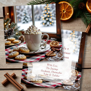 Navidades festivos de chocolate caliente y galleta
