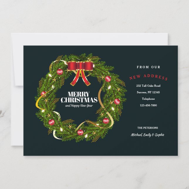 Navidades festivos de la Invitación móvil de Wreat (Anverso)