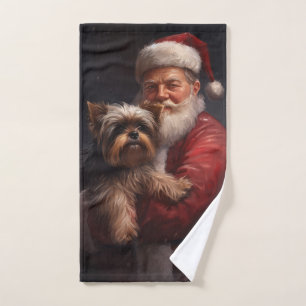 Navidades festivos de Yorkshire Terrier Santa Clau