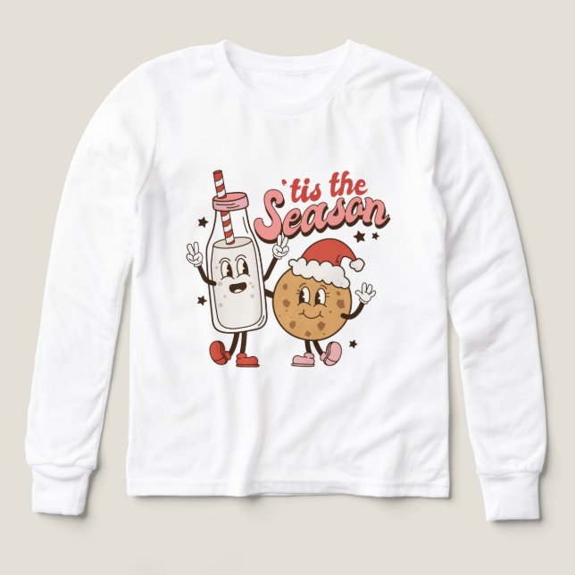 Navidades festivos galletas de leche palabra arte  (Diseño frontal)