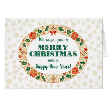 Navidades festivos Holly Wreath con copos de nieve