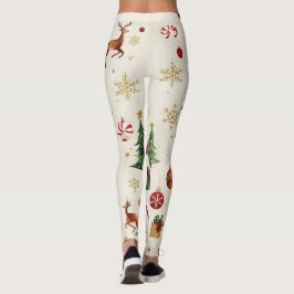 Navidades festivos Patrón Leggings estilo vacacion