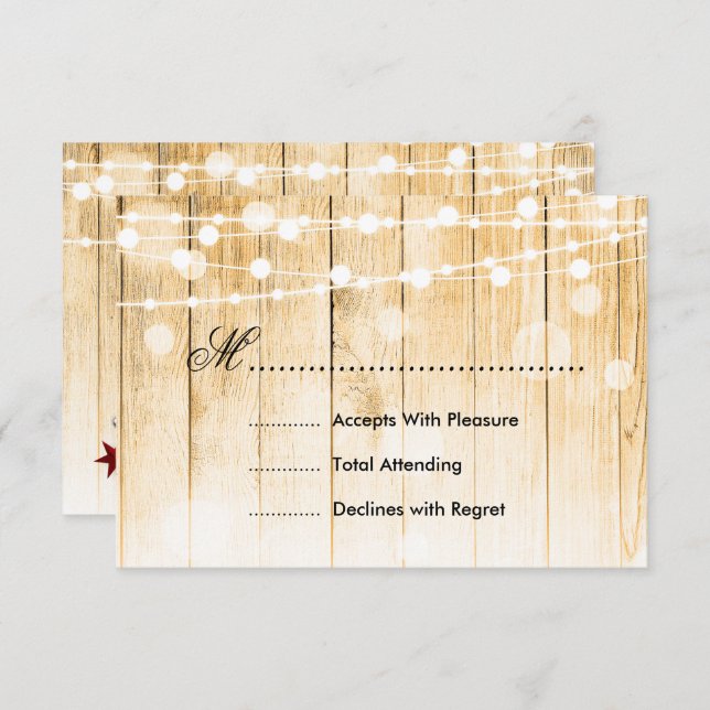 Navidades festivos Wedding RSVP Tree Lights (Anverso / Reverso)