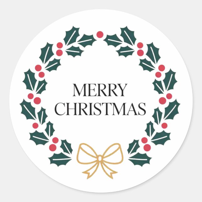 Navidades festivos Wreath Design Pegatinas (Anverso)