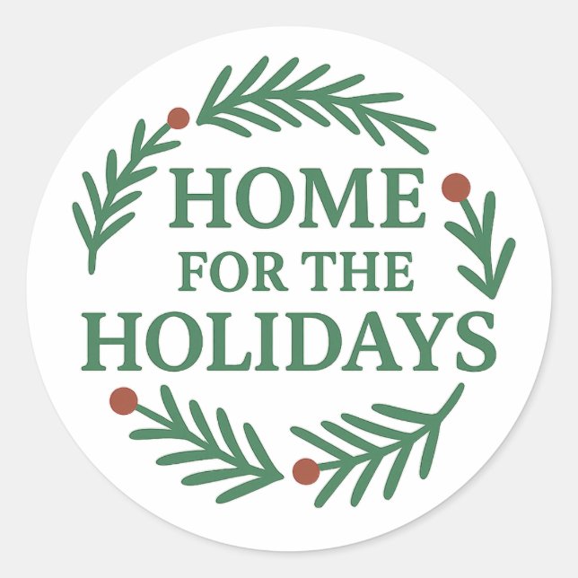 Navidades festivos Wreath Design Pegatinas (Anverso)