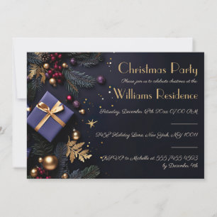 Navidades festivos y elegantes invitaciones a fies