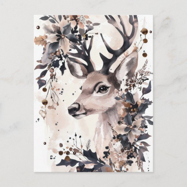 Navidades festivos y elegantes saludan la postal (Anverso)