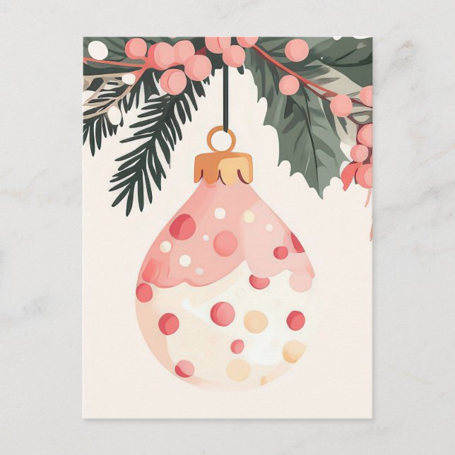 Navidades festivos y elegantes saludan la postal (Anverso)