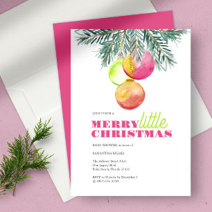 Navidades Fiesta Baby Shower Invitación