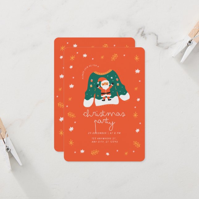 Navidades Fiesta con Santa Invitación (Anverso/Reverso In Situ)