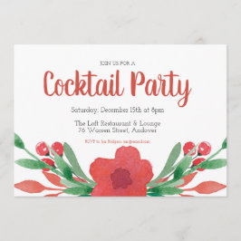 Navidades Fiesta de cócteles Invitación floral
