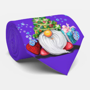 Navidades Fiesta de corbata de cuello gnome feliz