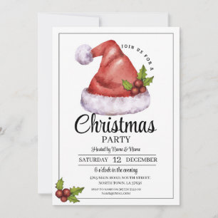 Navidades Fiesta Festive santa hat Invitación