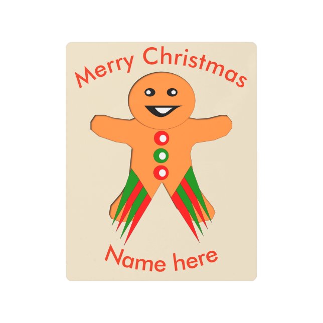 Navidades Fiesta Gingerbread Hombre Imprimir Arte  (Anverso)