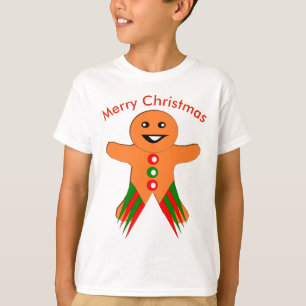 Navidades Fiesta Gingerbread Hombre Niños Camiseta