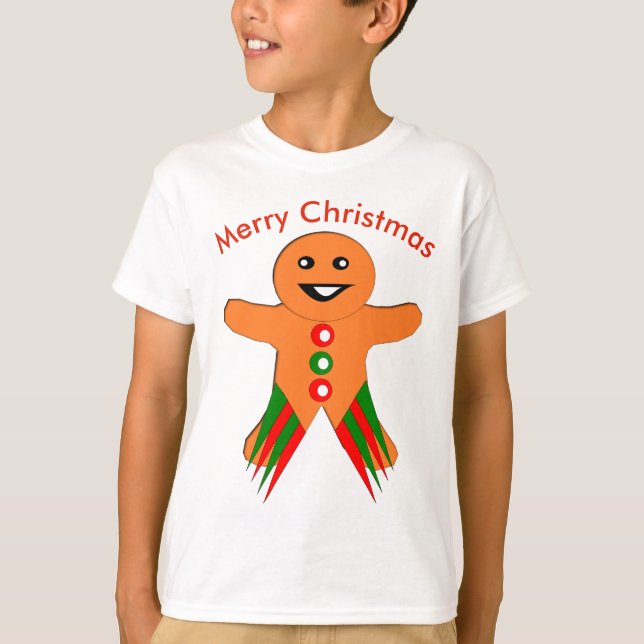 Navidades Fiesta Gingerbread Hombre Niños Camiseta (Anverso)