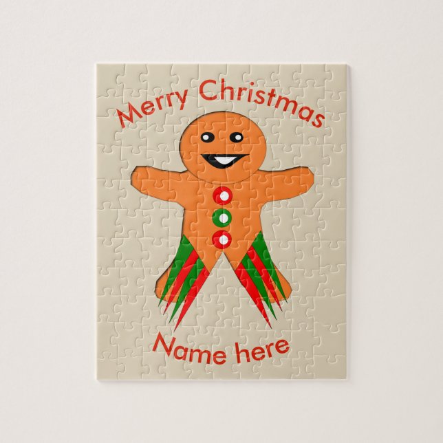 Navidades Fiesta Gingerbread hombre rompecabezas P (Vertical)